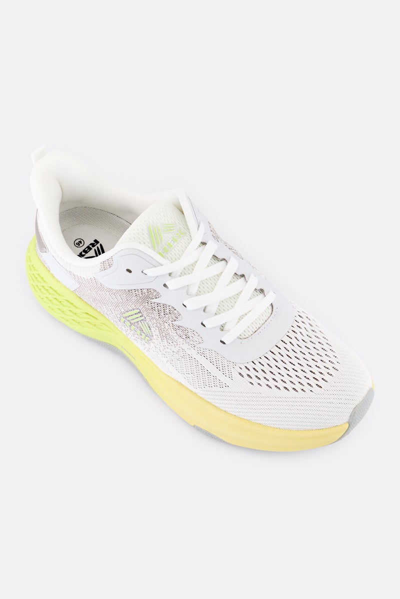 RBX Men Brand Logo Lace Up Running Shoes, Light Grey - Image 1