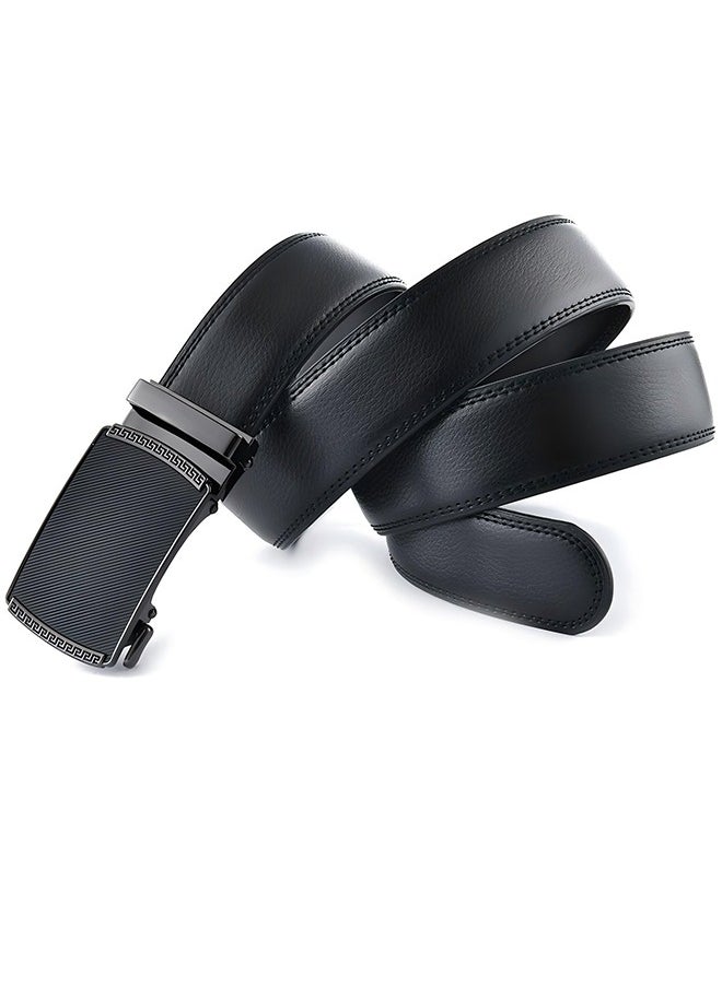 Generic - Men's Ratchet Strap Leather 1.75" Adjustable Belt For Men's Formal Casual Jeans Comfort Fit Sliding Belt For Easy Adjustment Automatic Buckle - Image 1