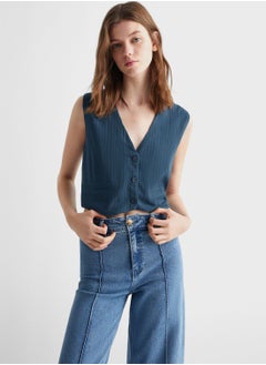 MANGO Youth Button Detail Vest Coat  - Image 1