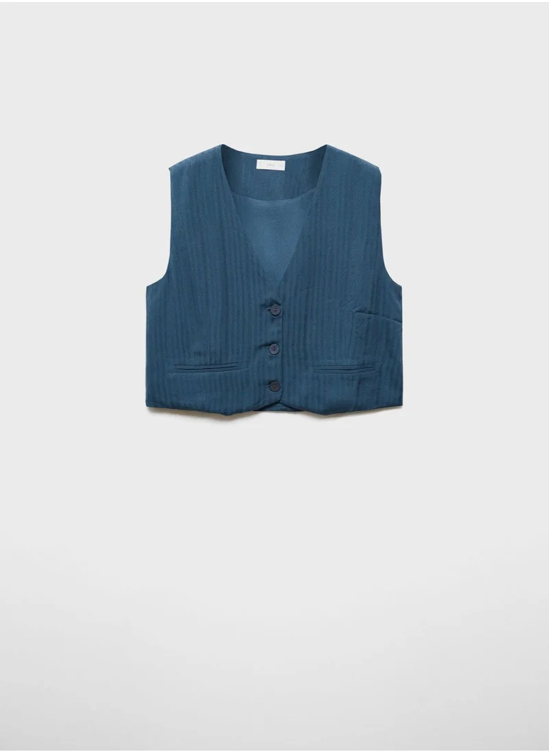MANGO Youth Button Detail Vest Coat