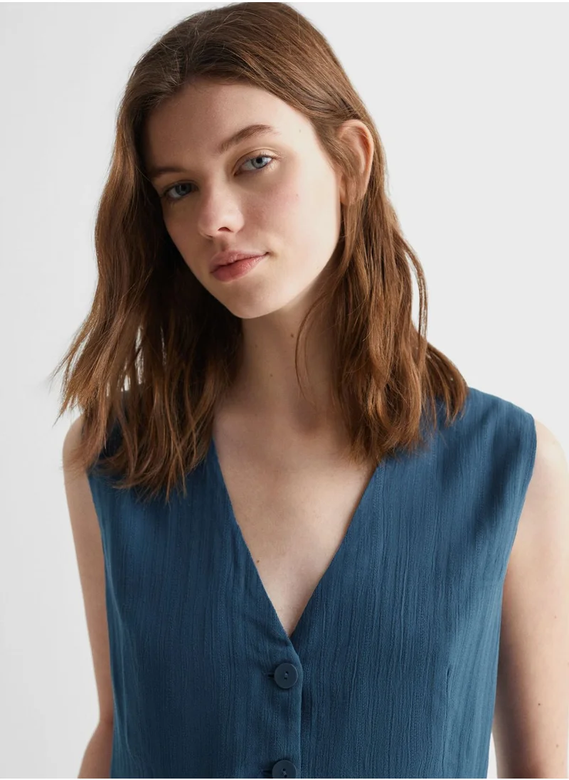 MANGO Youth Button Detail Vest Coat