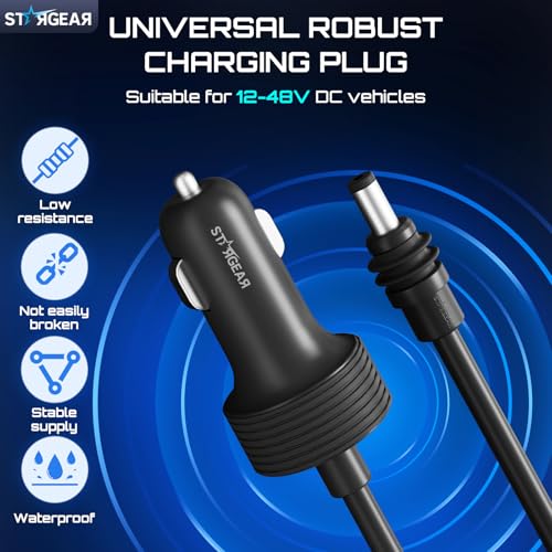 Stargear Starlink Mini Cable 12V Power Cable 3M/10FT, Starlink Mini Accessories 16AWG Cigarette Lighter to DC Cord, 12V-48V Car Charger Car Adapter - Image 2