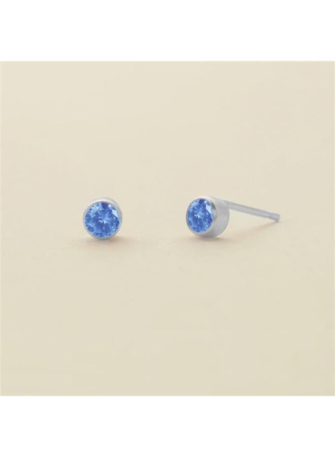 Emanco New Simple Diamond Earrings Colorful Rhinestone Earrings Niche Stainless Steel Gold Plated Ear Bone Nails 