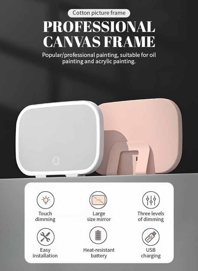 MIGA Vanity Mirror for Car Clip-on,Car Visor Mirro with LED Light,Automobile Rearview Mirror Makeup,Auto Visor Mirror,for Toyota,Nissan,Hyundai,Chevrolet,Ford/20.5*13.8cm - Image 2