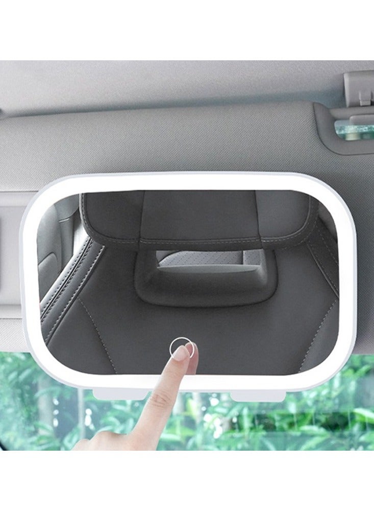 MIGA Vanity Mirror for Car Clip-on,Car Visor Mirro with LED Light,Automobile Rearview Mirror Makeup,Auto Visor Mirror,for Toyota,Nissan,Hyundai,Chevrolet,Ford/20.5*13.8cm - Image 1