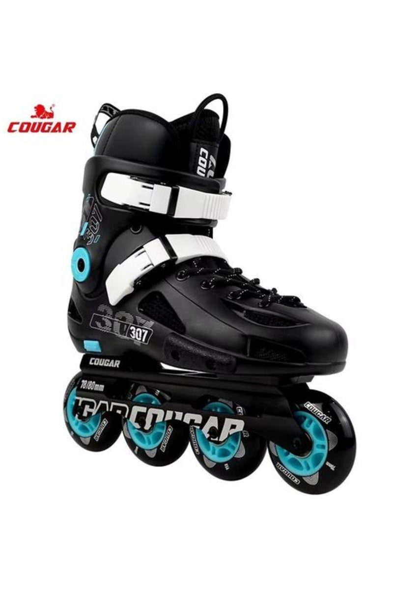 Cougar COUGAR Roller Skate Shoe Cougar Model 307 For Adult Adjustable Roller Skates with 4 Illuminating Pu Wheels, Outdoors and Indoors Roller Blades for Boys Girls Beginners 