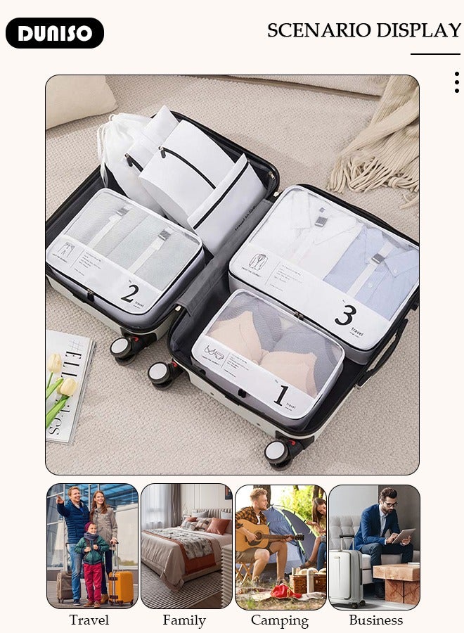 DUNISO 7 Piece Travel Organizer Bags for Luggage, Waterproof and Durable Travel Bags,  Packing Cubes for Travel,  Compression Cubes for Suitcases, Travel Bags  for Clothes, Toiletries, Clothing, Underwear  - Image 3