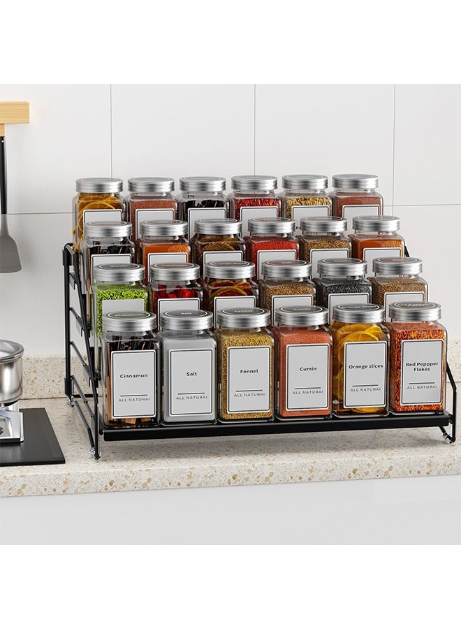 HOOPZOZA 4 Tier Iron Spice Rack and Organizer Depth Expandable Seasoning Spice Jar Organizer Space-Saving Spice Organizers Seasoning Storage Shelf for Kitchen Tiered Iron Spice Racks Free Standing for Cabinet Drawers and Countertop（Does Not include Spice Jars）  - Image 5