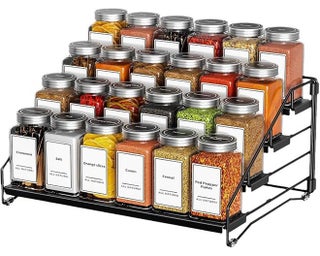 4 Tier Iron Spice Rack and Organizer Depth Expandable Seasoning Spice Jar Organizer Space-Saving Spice Organizers Seasoning Storage Shelf for Kitchen Tiered Iron Spice Racks Free Standing for Cabinet Drawers and Countertop（Does Not include Spice Jars） - view 2