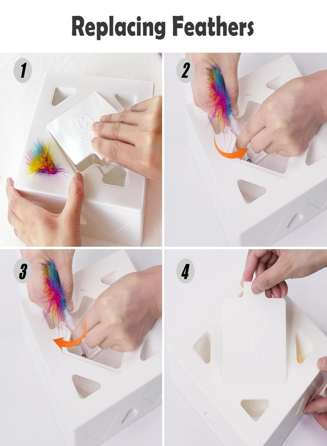 Migipaws Upgrade Rainbow Feather Replacement for Automatic MigiBox Cat Toy, 6pcs Rainbow Feather + 2pcs Free Mylar Refills - Image 3