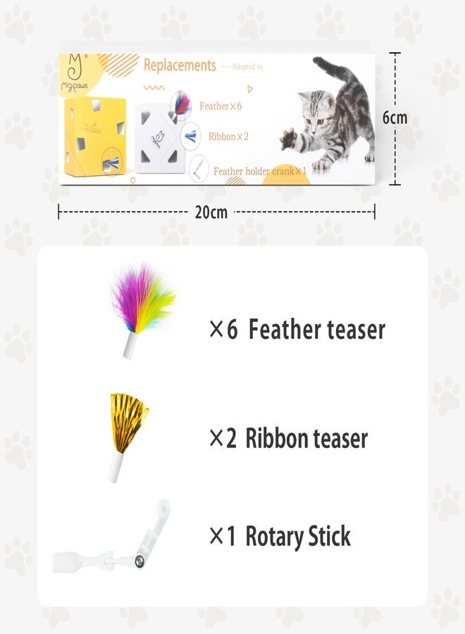 Migipaws Upgrade Rainbow Feather Replacement for Automatic MigiBox Cat Toy, 6pcs Rainbow Feather + 2pcs Free Mylar Refills - Image 4
