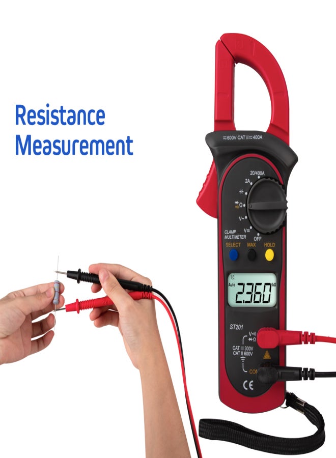 ANENG ST201 Digital Clamp Multimeter 4000 Counts Clamp Ammeters Transistor Capacitor Tester Power Test Automotive AC / DC Voltage Current Tester - Image 4