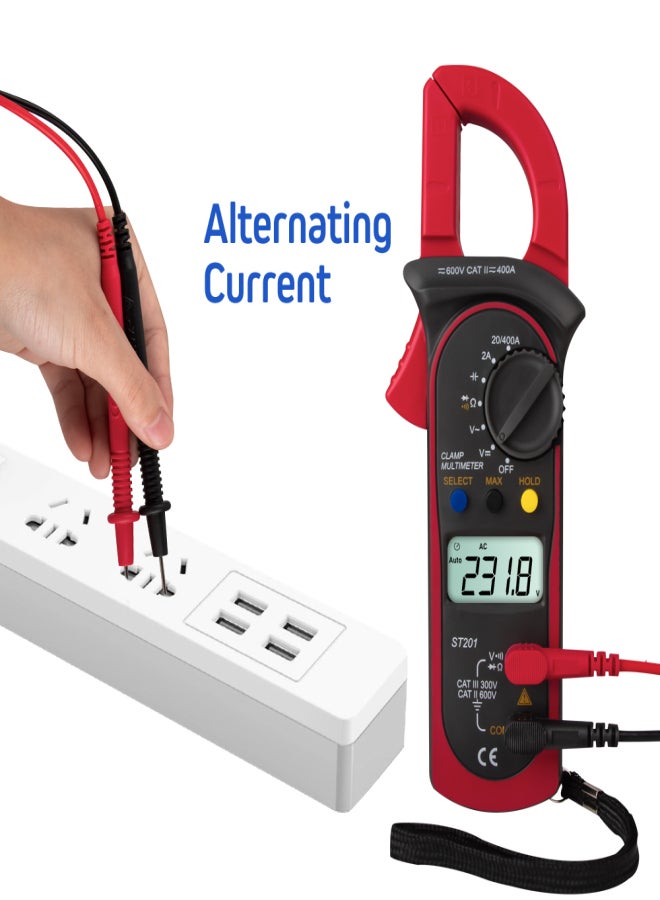 ANENG ST201 Digital Clamp Multimeter 4000 Counts Clamp Ammeters Transistor Capacitor Tester Power Test Automotive AC / DC Voltage Current Tester - Image 2