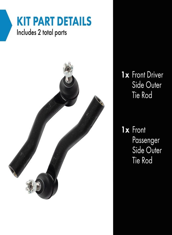 تي آر كيو مجموعة قضبان التوجيه الخارجية الأمامية من TRQ متوافقة مع سيارات تويوتا UX200 وUX250h موديلات 2018-2022 (C-HR، كورولا، بريوس) - Image 2