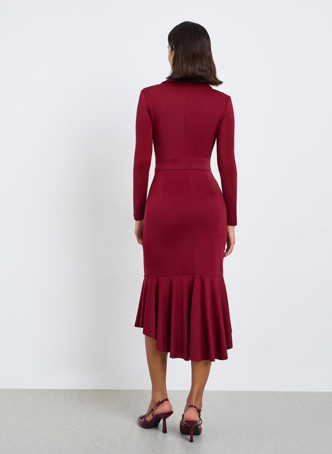 ستايلي فستان بليزر ميدي بحافة حورية البحر - Image 5