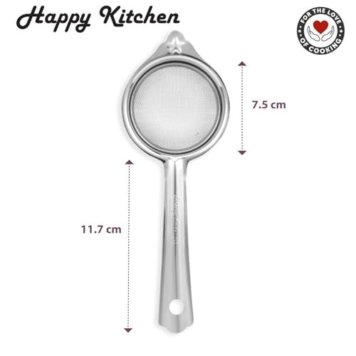 Fackelmann Happy Kitchen Food Grade Stainless Steel Tea Strainer Small | Chai Chalni | Strong Durable and Rust Resistant | Dishwasher Safe | Bend Proof | Ideal for Tea, Coffee, Juice - 7.5cm, Silver - Image 2