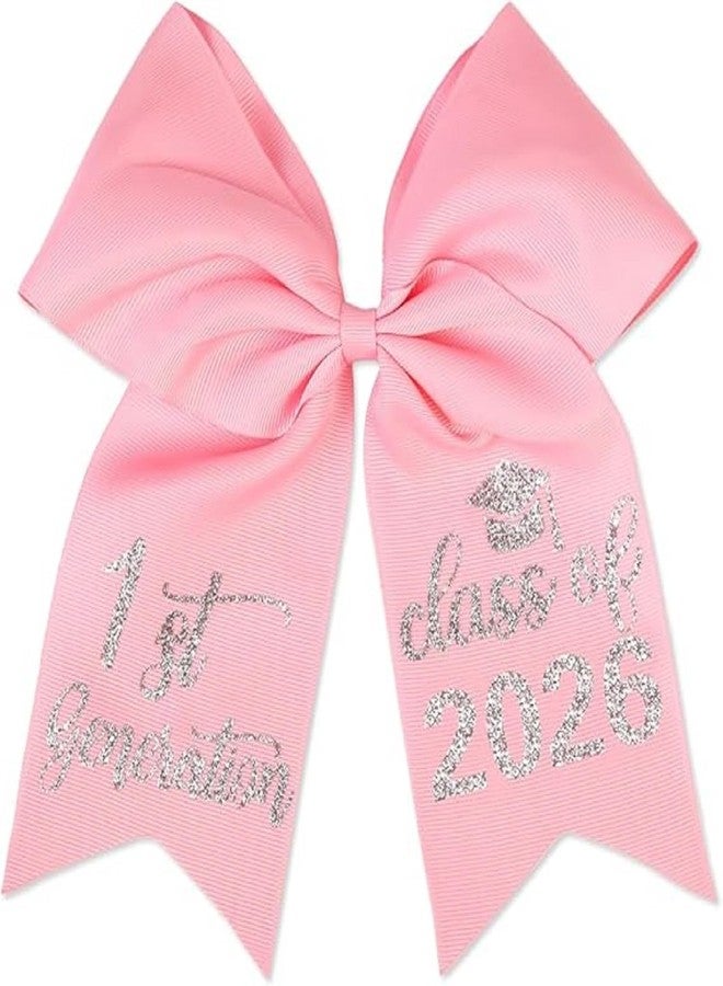 Balterever Graduation Bow Class of 2026 Graduation Pink Satin Bow 7 x 7 Inch Hair Accessories with Hair Clip for Cap Decoration Gifts - Image 5