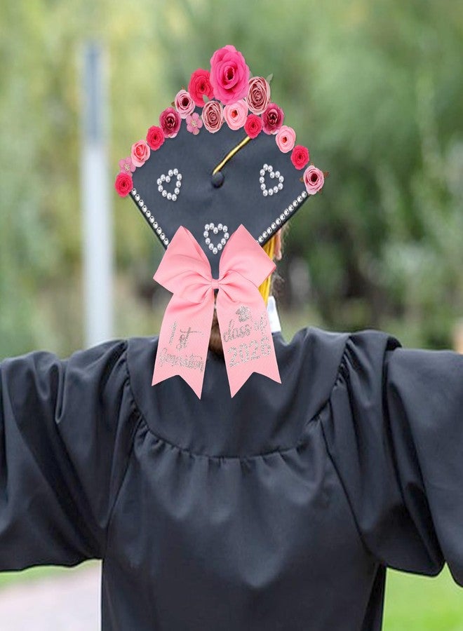 Balterever Graduation Bow Class of 2026 Graduation Pink Satin Bow 7 x 7 Inch Hair Accessories with Hair Clip for Cap Decoration Gifts - Image 4