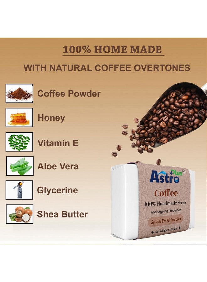 ASTRO PLUS + Astro Plus+ Coffee Hand-Made Soap Natural Handcrafted Coffee Soap Bar | Perfect for Face & Body (4 pieces) - Image 3