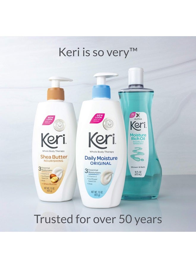 Keri - Keri Whole Body Therapy Original Shea Butter Lotion, Continuous Moisturization, 3 Essential Moisturizers (Vitamin E, Aloe and Sunflower Seed Oil) 15 oz. - Image 1