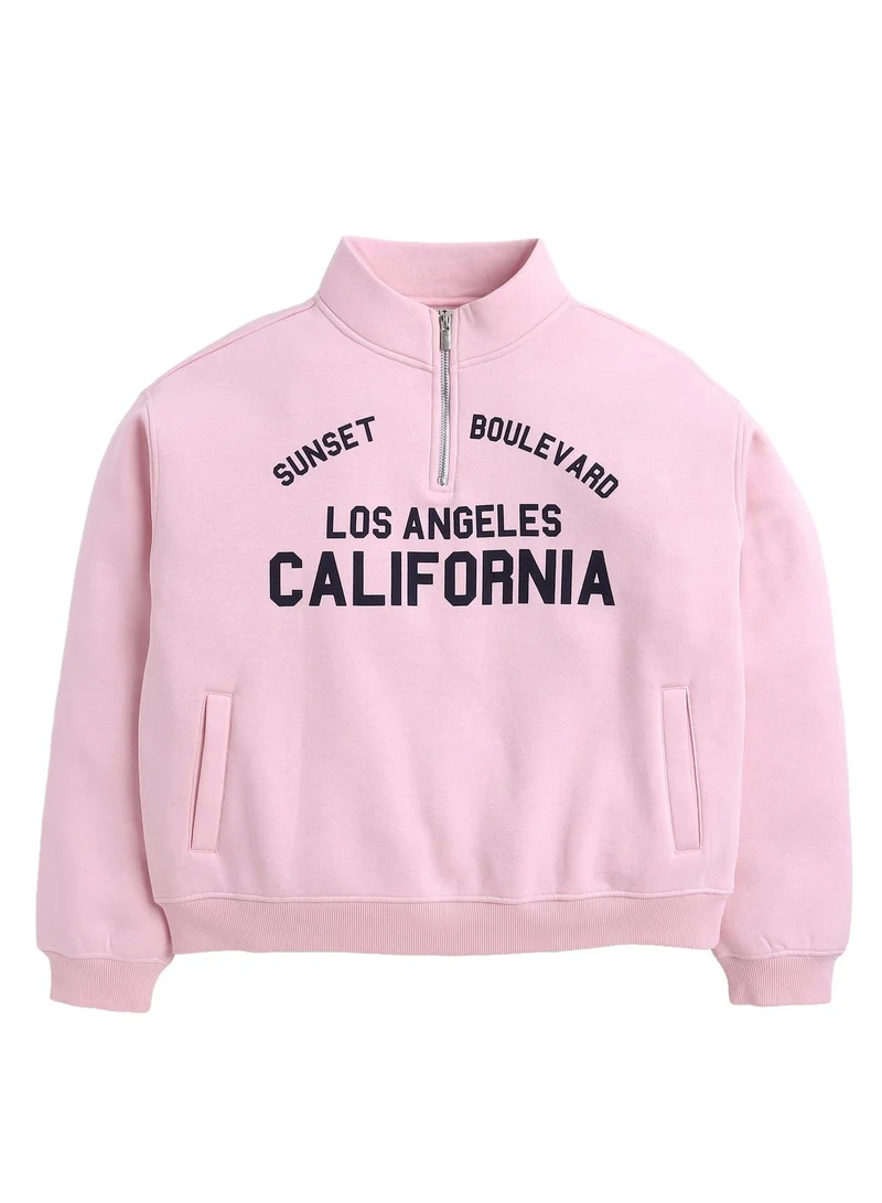 Victor And Jane  “Los Angeles California” Half-Zip Pullover – 100% Cotton Fleece Sweatshirt | 280 GSM for Women | Best Price UAE