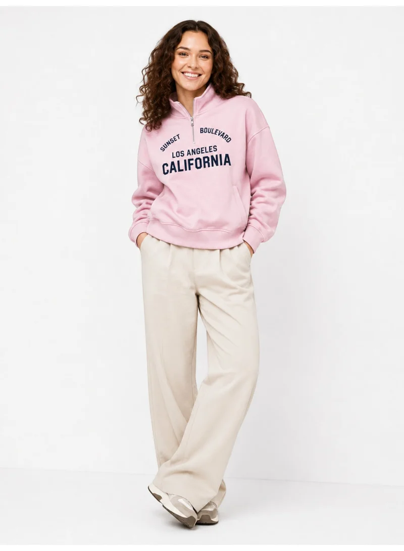 Victor And Jane “Los Angeles California” Half-Zip Pullover – 100% Cotton Fleece Sweatshirt | 280 GSM