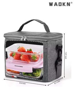 WAOKN Large Capacity Multifunctional Lunch Bag Insulated Lunch Box Large Portable Refrigerated Handbag Men And Women Adult Office One-shoulder Handbag Leakproof And Waterproof  - Image 5