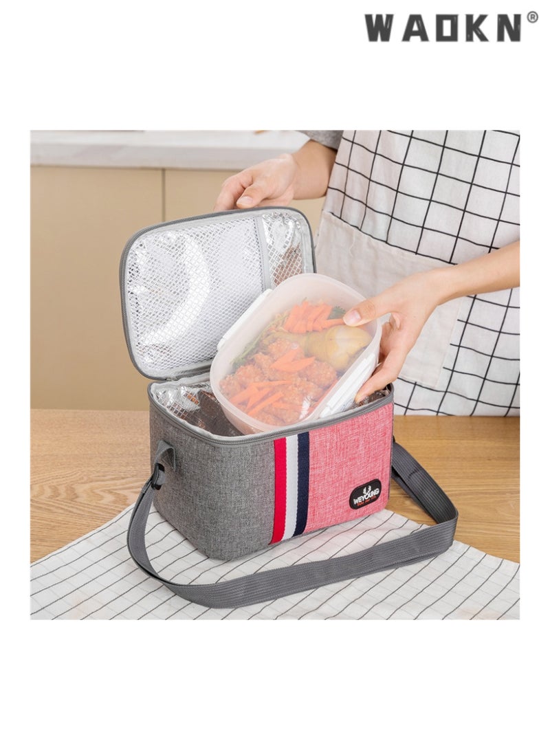 WAOKN Large Capacity Multifunctional Lunch Bag Insulated Lunch Box Large Portable Refrigerated Handbag Men And Women Adult Office One-shoulder Handbag Leakproof And Waterproof - Image 2