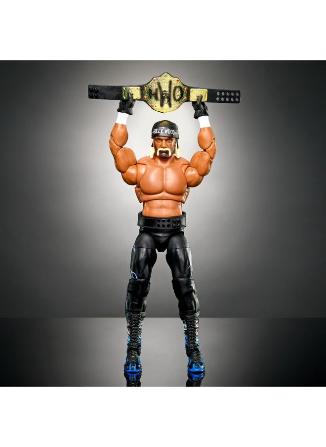 ماتيل جيمز - مجموعة مجسمات وإكسسوارات Mattel WWE Ultimate Edition، مجسم "هوليوود" هالك هوجان مقاس 6 بوصات مع 30 نقطة مفصلية وقطع قابلة للتبديل ومعدات الدخول - Image 1