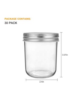 Accguan Accguan 6oz / 180ml Mason Jars Glass Jelly Jars, Canning Jars With Regular Lids, Ideal for Honey,Jam,Wedding Favors,Shower Favors, 30 Pack  - Image 2