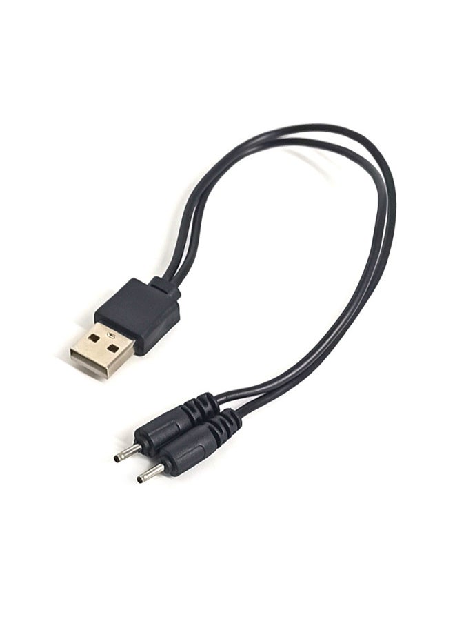 Generic - Double Head Line DC2.0mm Power Plug Line 50CM Cable Lokiah Bluetooth Speaker Charging Line-Color:Black - Image 1