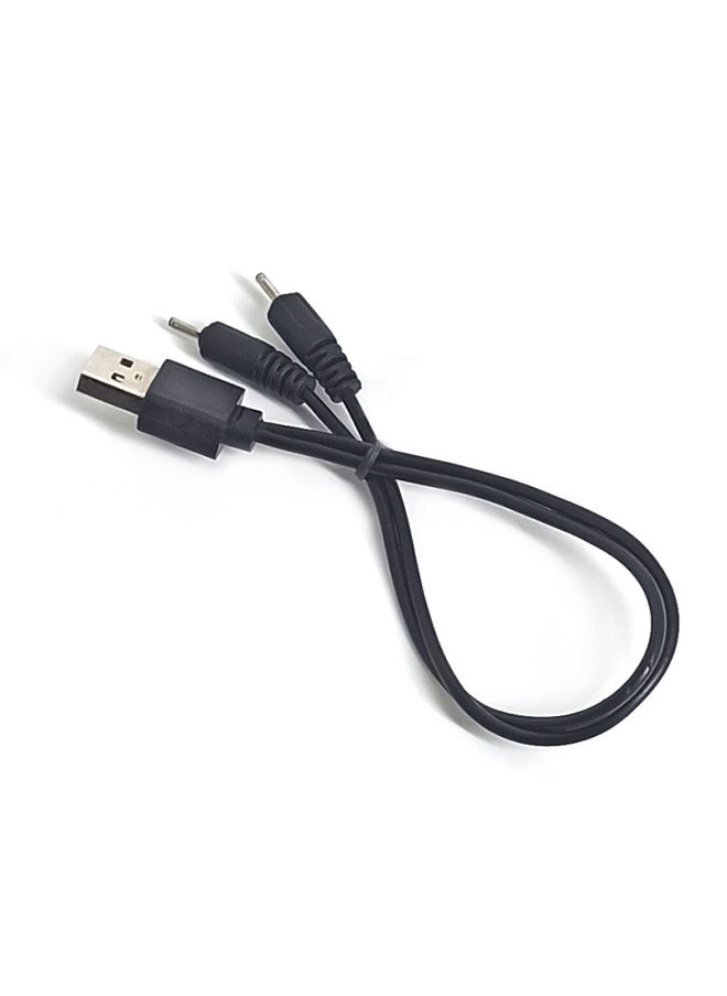 Generic - Double Head Line DC2.0mm Power Plug Line 50CM Cable Lokiah Bluetooth Speaker Charging Line-Color:Black - Image 1