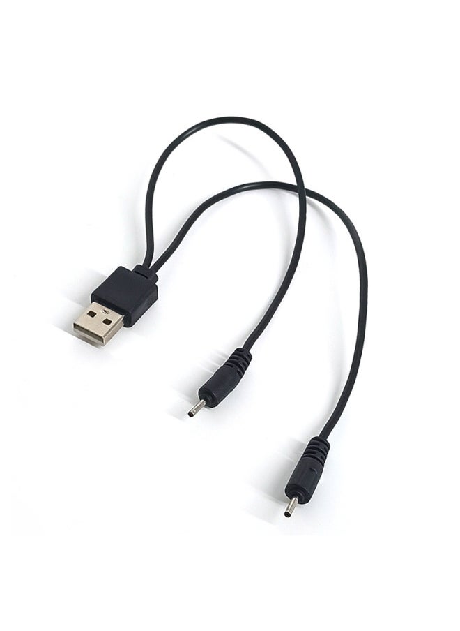 Generic - Double Head Line DC2.0mm Power Plug Line 50CM Cable Lokiah Bluetooth Speaker Charging Line-Color:Black - Image 1