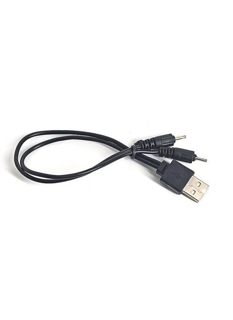 Double Head Line DC2.0mm Power Plug Line 50CM Cable Lokiah Bluetooth Speaker Charging Line-Color:Black