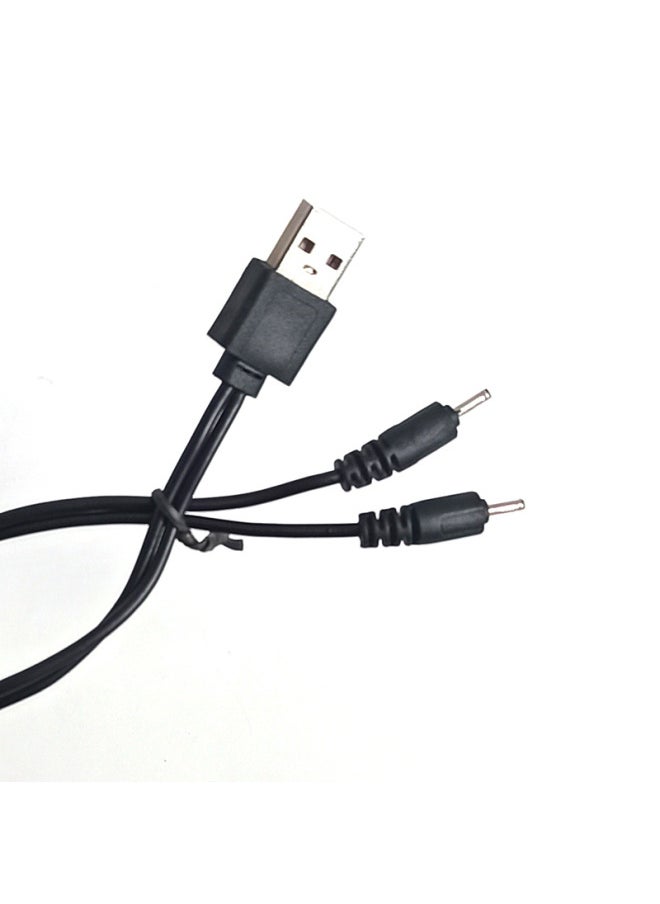 Generic - Double Head Line DC2.0mm Power Plug Line 50CM Cable Lokiah Bluetooth Speaker Charging Line-Color:Black - Image 1