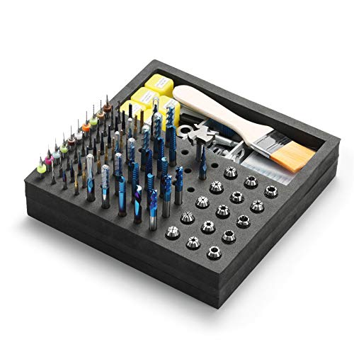 Genmitsu EVA CNC Milling Bit Storage Tray with 85 Holes, 200mm x 200mm x 43mm - Image 2
