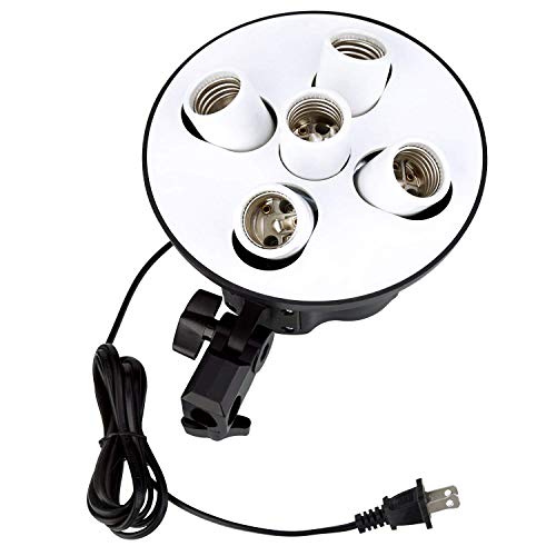 HIFFIN® Set Photography Equipment Kit 50cmx70cm Softbox with 5 in 1 E27 Photo Studio Bulb Holder Base Socket Lamp Bulb Holder Adapter for Photo Video Studio Softbox Video Light - Black - Image 4