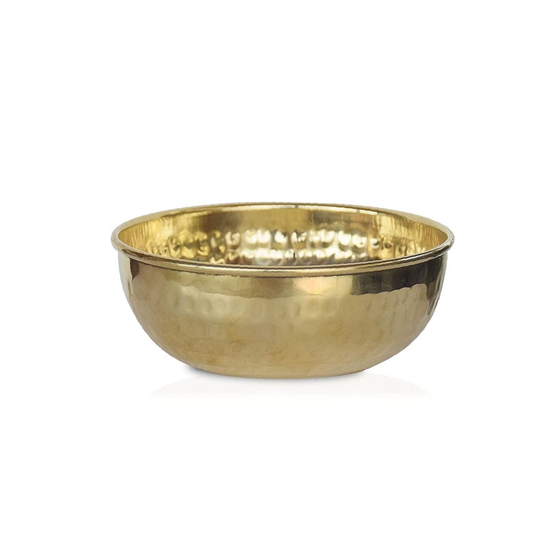 Pure Source India Brass Hammered Serving Bowl – 250 Ml, 1 Piece Gold- Led Free and Food Safe - Image 1