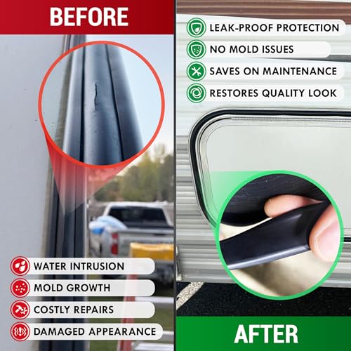 LATCH.IT 7/8" Black RV Trim Molding Insert | 100-Feet RV Molding Exterior | UV-Resistant & Durable Vinyl Trim Insert | Weatherproof & Flexible Rubber Seal Strip for RVs & Campers - Image 5