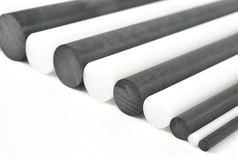 BuyPlastic قضيب ديلرين/أسيتال كوبوليمر أبيض بقطر 3/8" وطول 1 قدم، الطول الفعلي 11.75 بوصة (بسبب عرض القطع) - Image 1