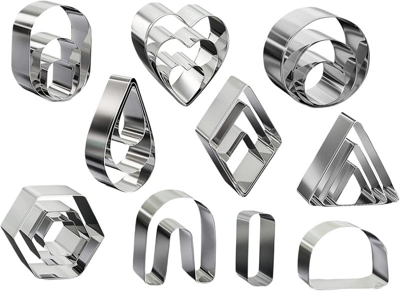 klarakoPolymer Clay Cutters Clay Earring Cutters with Earring Cards and Hooks for Cake Designer klarako24 Piece Set - Image 1