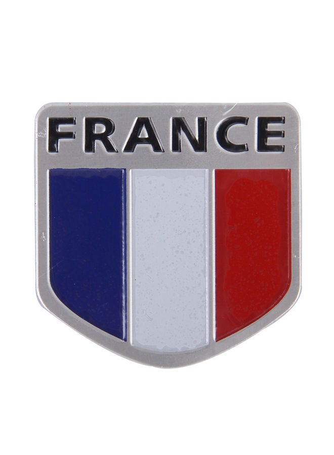 NIBEMINENT French Flag Style Shield Shape Metal Car Badge Sticker - Image 1