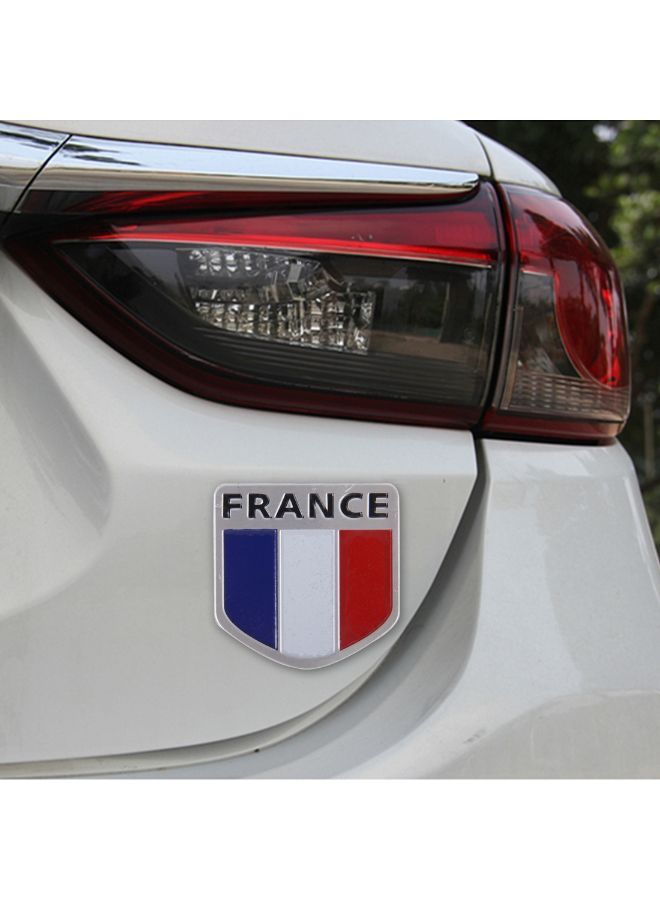 NIBEMINENT French Flag Style Shield Shape Metal Car Badge Sticker - Image 4