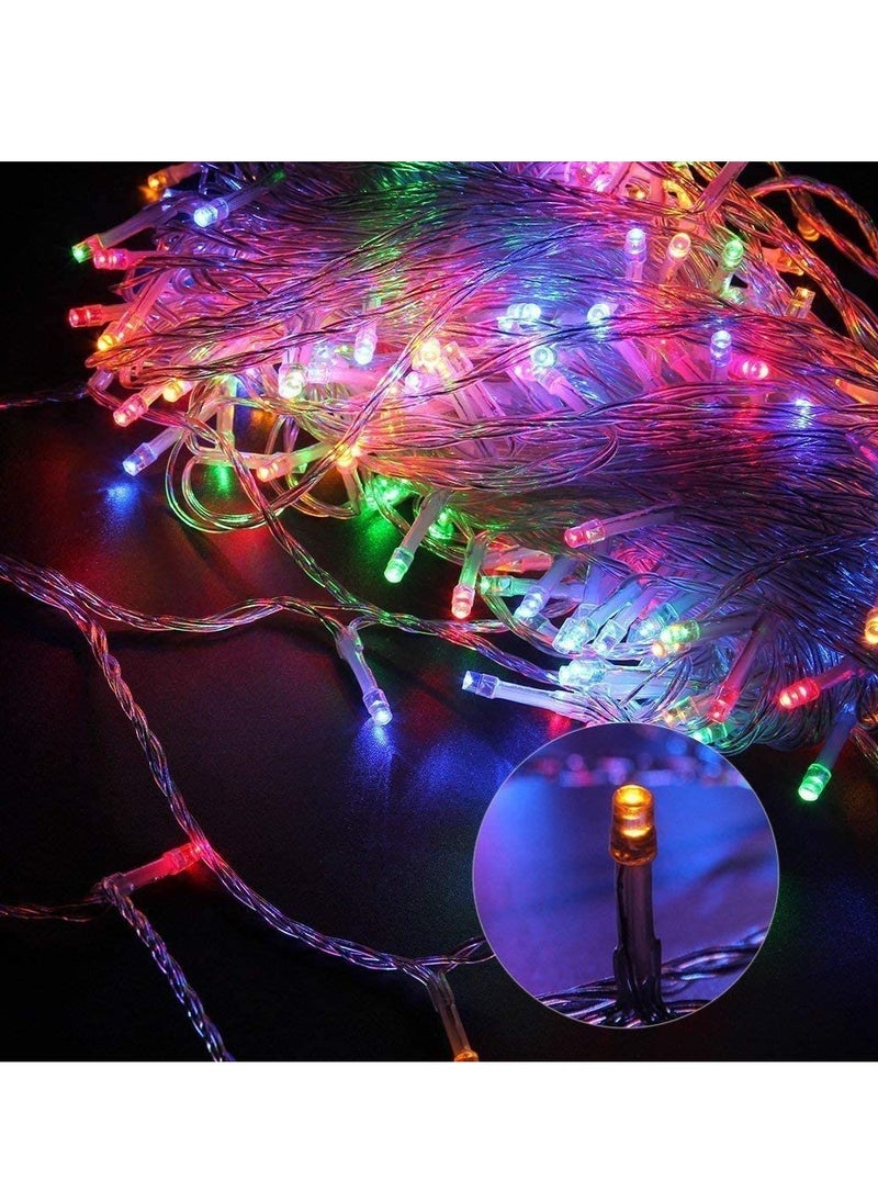 PAMEER - Multicolor LED String Lights White Wire Plug-in 50mtr 500 LEDs String Home Decorative LED Strip for Christmas EID Ramadan Diwali and Wedding Parties Decoration 8-Mode Box Button Control ON OFF - Image 1