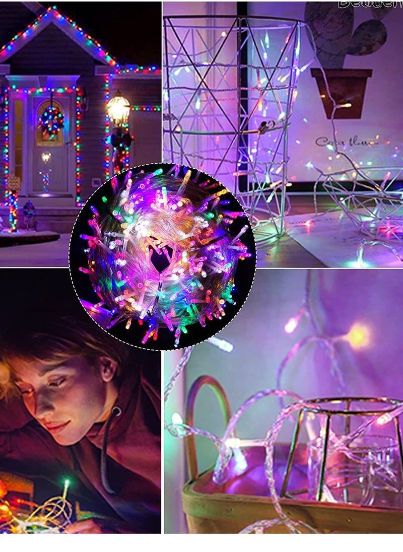 PAMEER - Multicolor LED String Lights White Wire Plug-in 50mtr 500 LEDs String Home Decorative LED Strip for Christmas EID Ramadan Diwali and Wedding Parties Decoration 8-Mode Box Button Control ON OFF - Image 1