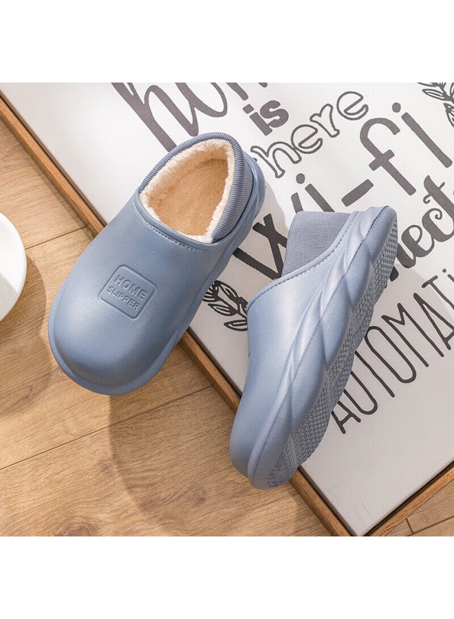 Tzldn Waterproof Cotton Shoes For Men, Autumn And Winter Warm Slippers, Home Full-coverage Cotton Shoes, Semi-covered Cotton Slippers For Me - Image 2