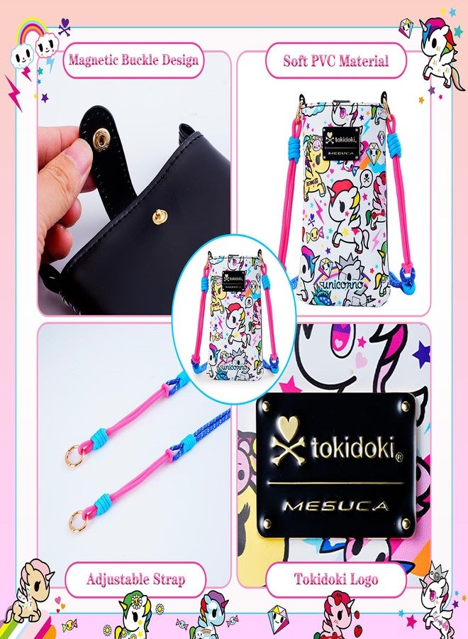 MESUCA Tokidoki Unicorno PU Leather Crossbody Cell Phone Purse Kawaii Cute Lightweight Shoulder Bag Wallet Credit Card for Women (White) - Image 3