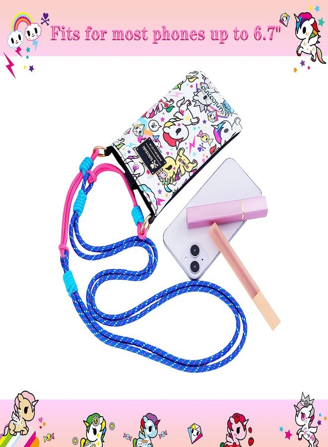 MESUCA Tokidoki Unicorno PU Leather Crossbody Cell Phone Purse Kawaii Cute Lightweight Shoulder Bag Wallet Credit Card for Women (White) - Image 4