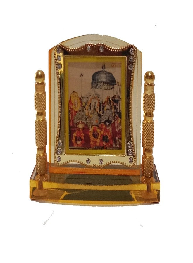 BEXCO Goddess Vaishno Devi MATA Darbar pindis photoframe for Pooja, Home Temple, Acrylic Metal Statue for Car Dashboard and Home Decor - Image 1