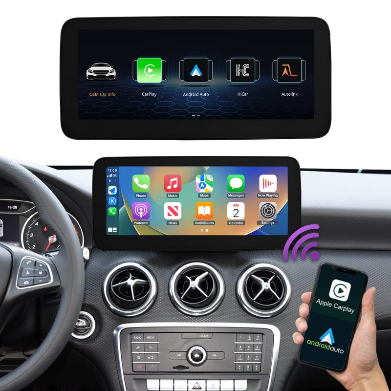 NINETOM 1025 inch Touchscreen Wireless CarPlay Android Auto Multimedia Car Radio Receiver Compatible with Mercedes Benz GLA CLA A G Class W176 C117 X117 X156 with NTG505152 System 20162018